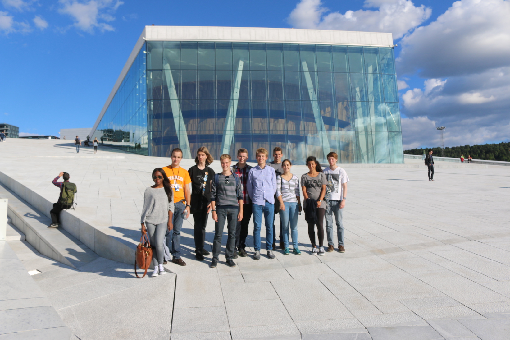 Participants in front of Oslo's famous Opera house