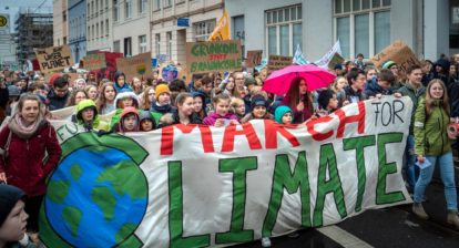 Young people protesting against climate change