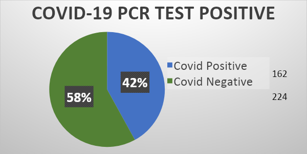 How many of the participants were tested positive and negative for the Covid-19 virus.