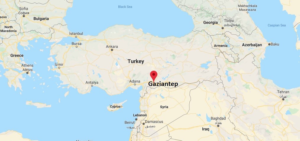 Map of Gaziantep, a Turkish city close to the Syrian border (photo: public domain)