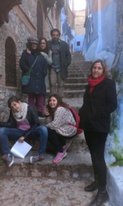 Family Trip to Morocco: Author, her friend and their families in a street of Chaouen (Photo: Private)