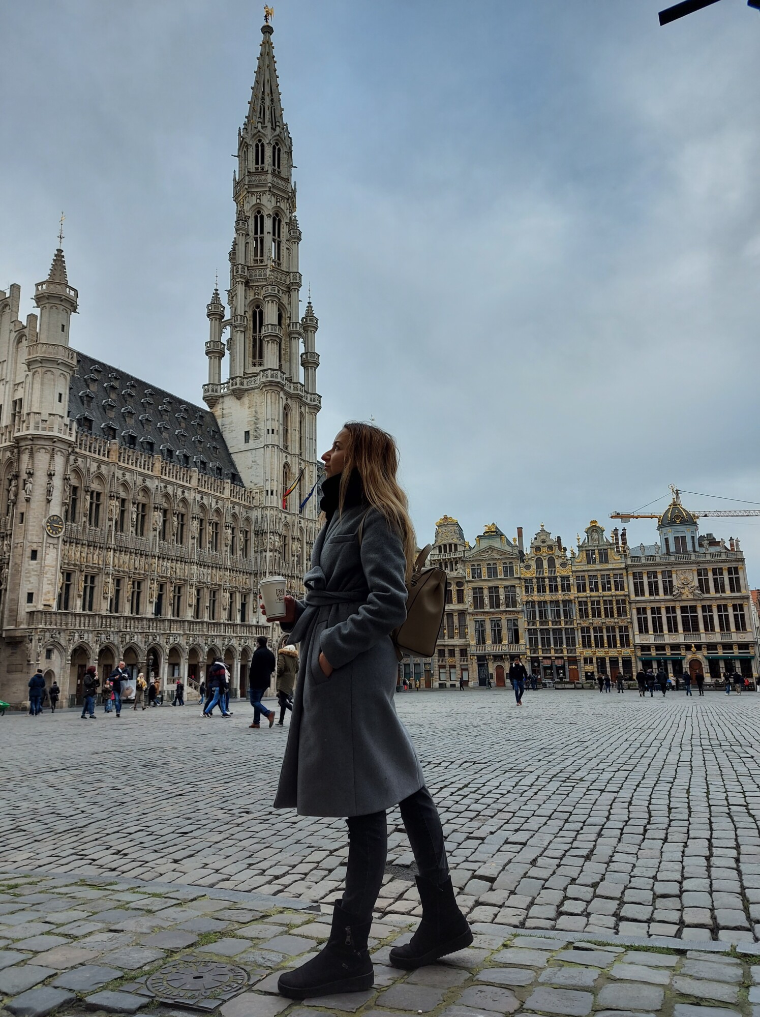 A big Place and the town hall of Brussels, Belgium.
