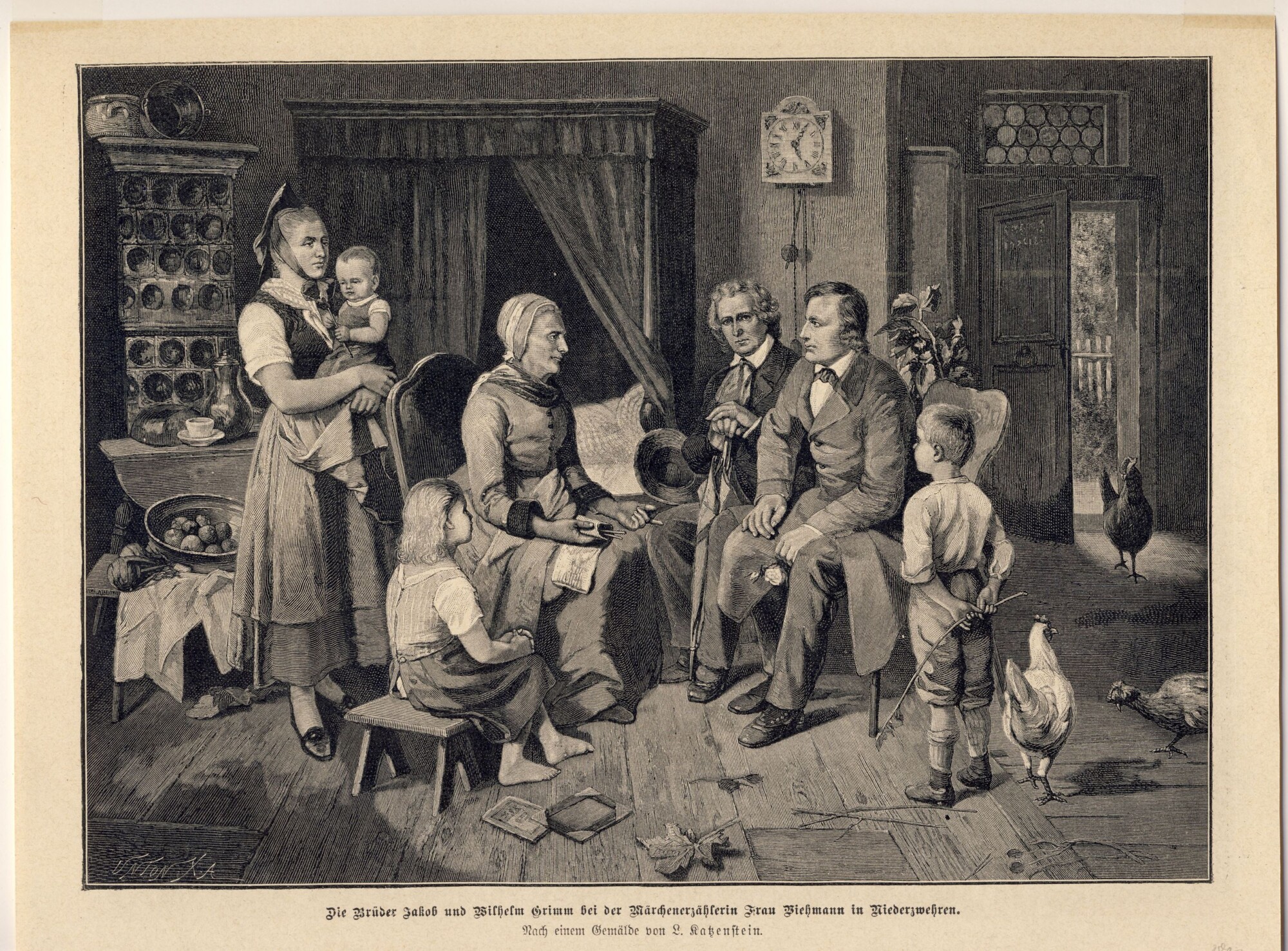 A gathering in European History: Dorothea Viehmann with the Brothers Grimm