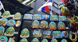 Magnets in a Souvenir Shop in Belgrade/Serbia showing Russia's president Wladimir Putin.